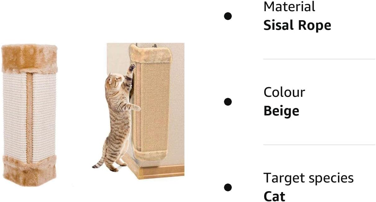 New Cat Pet Wall Corner Scratching Scratch Board Mat Post Tree Scratcher Sisal Rope