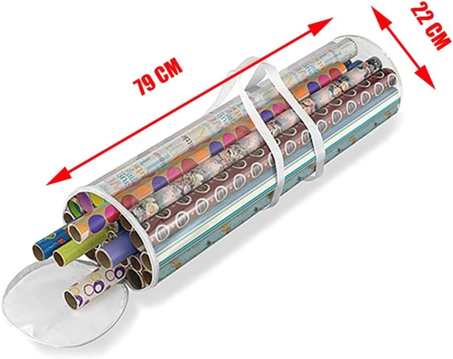 Christmas Cylinder Gift Wrap Storage Bag Wrapping Paper Organiser