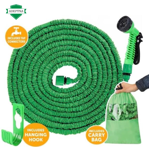 Premium Flexible Garden Expandable Water Hose Pipe Includes 8 Function Spray Gun Tap Connectors Hanging Hook Carry Bag –