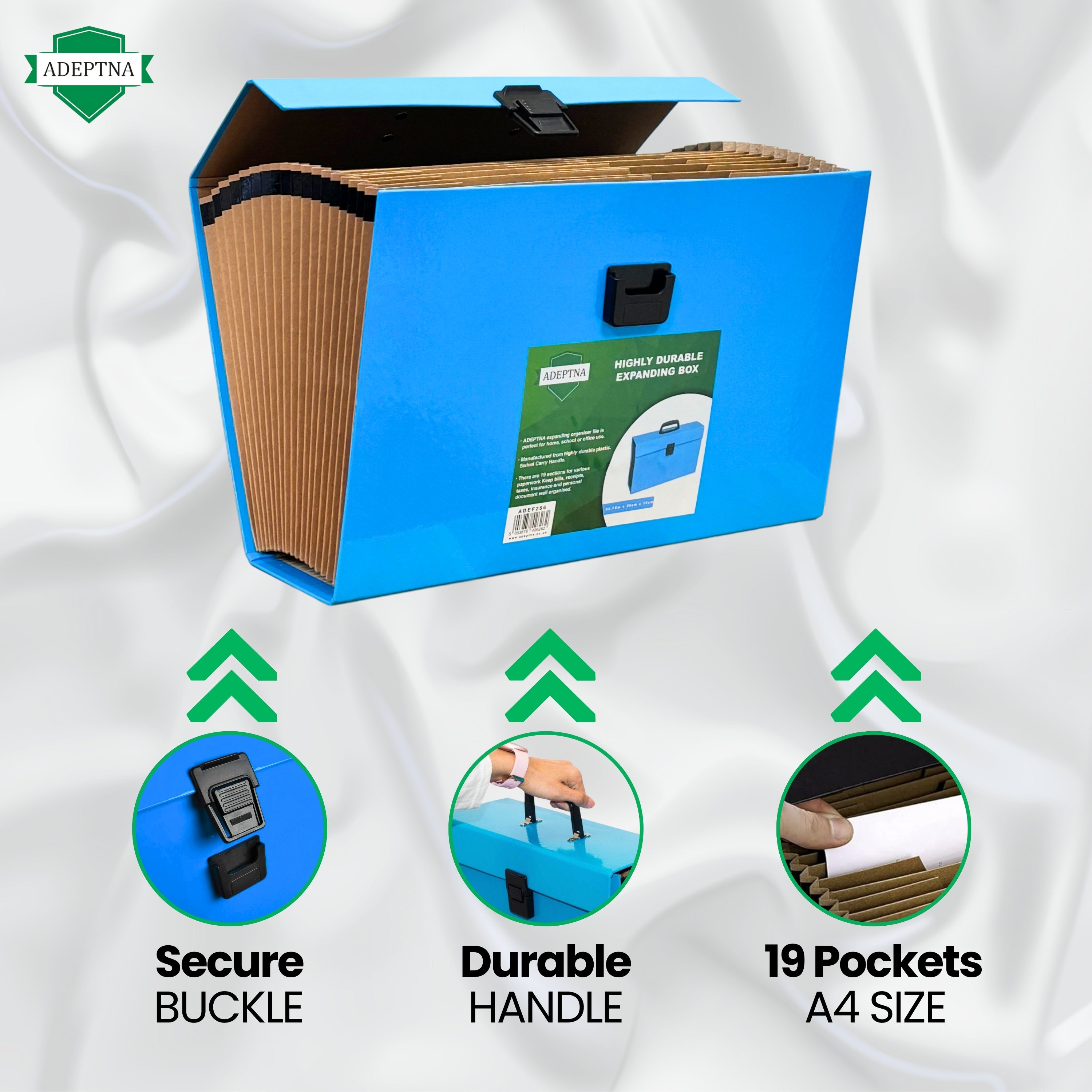 Expanding File Organiser 19 Pocket A4 Paper Folder Case