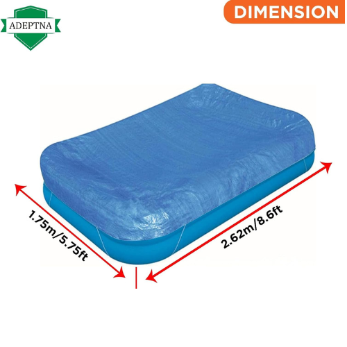 Strong Rectangular Family Swimming Paddling Pool cover for Garden Outdoor (103" POOL COVER)