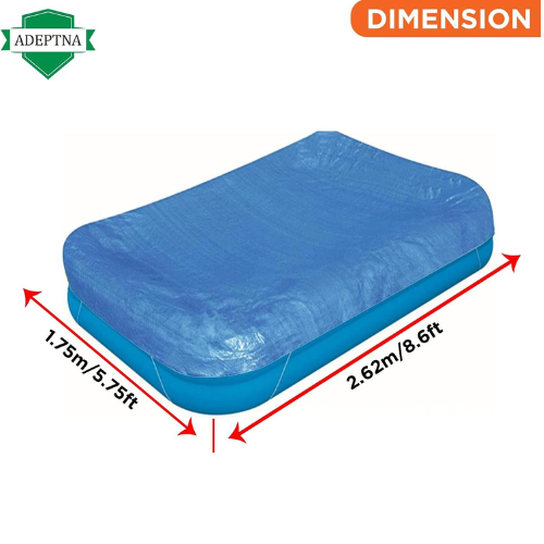 ADEPTNA Strong Rectangular Family Swimming Paddling Pool cover for Garden Outdoor (103" POOL COVER)