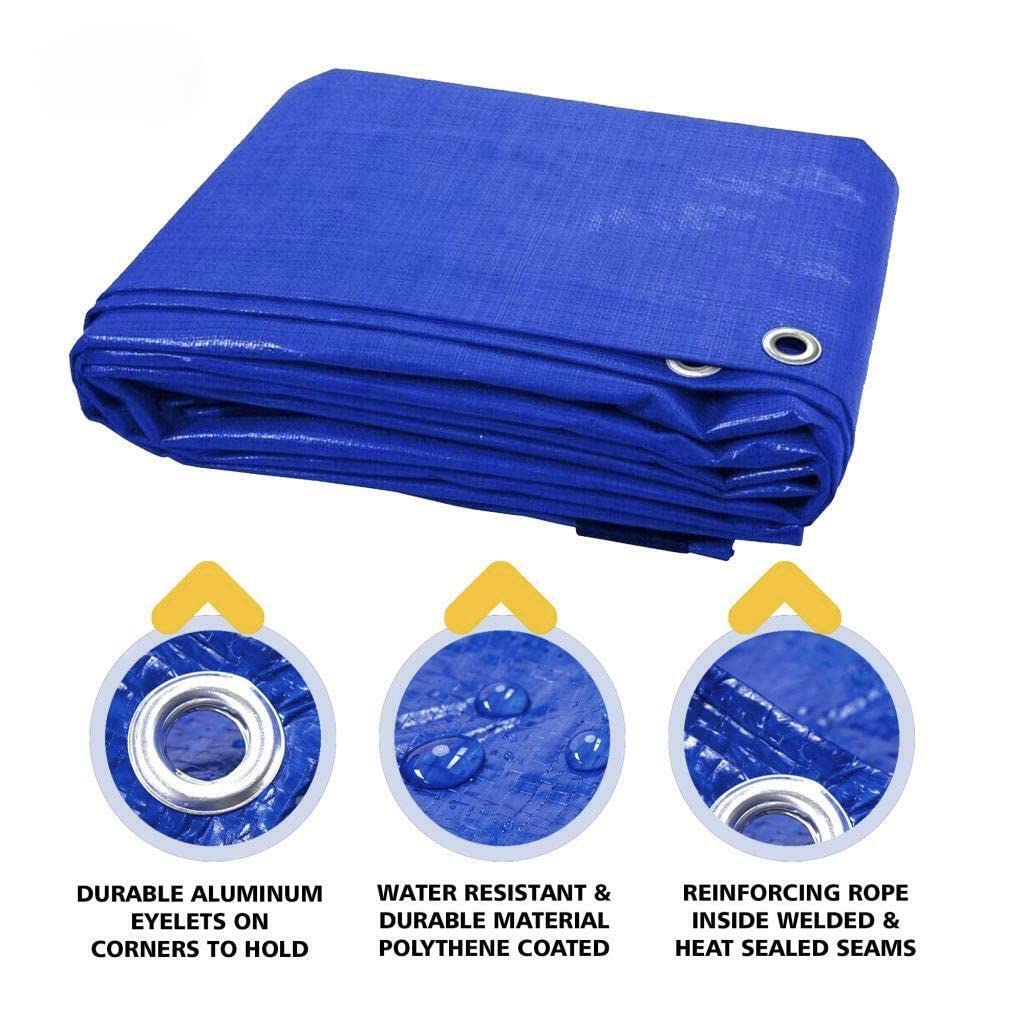 Heavy-Duty Tarpaulin water-resistant Cover Tarp Professional Ground Camping Sheet -(5 x 8 metres)