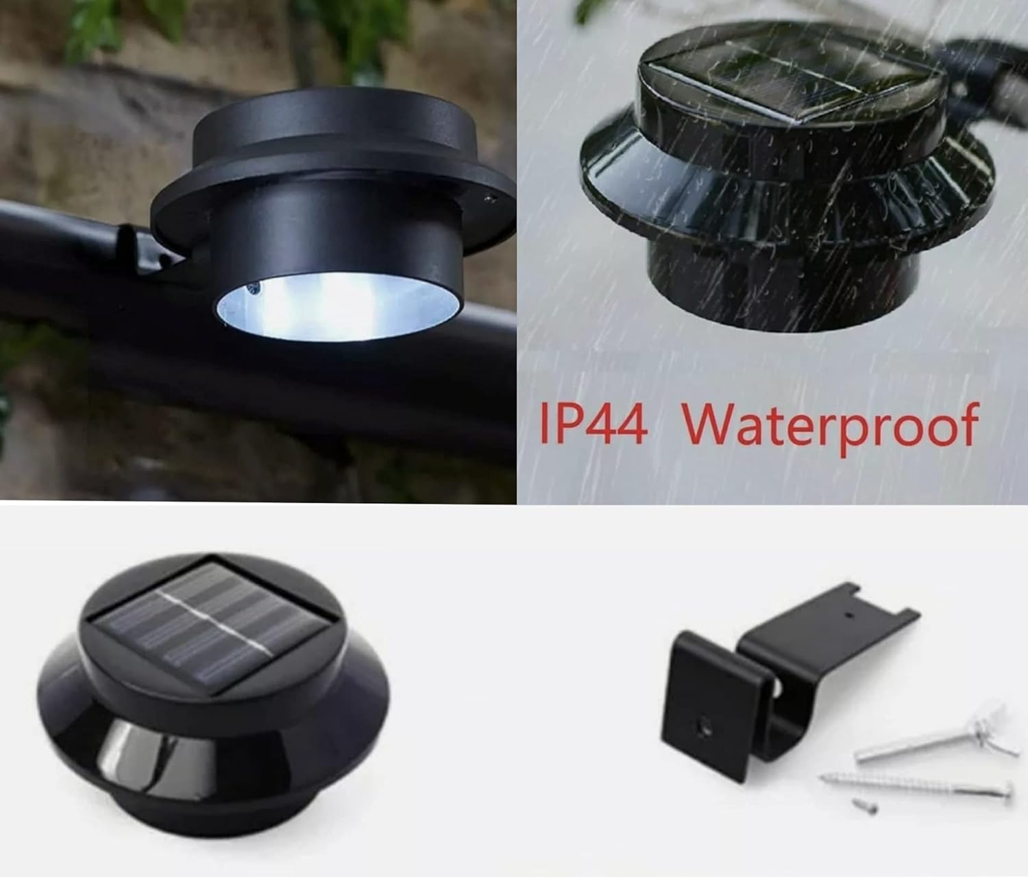 Set of 2 Solar Gutter Fence White Led Lights - Fast and Easy to Install –