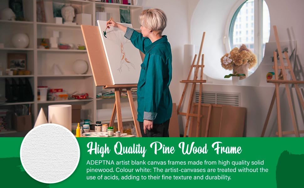 Pack of 5 Artist Blank Stretched Canvas Frames - 100% Cotton Artist Quality  (30CM X 40CM)