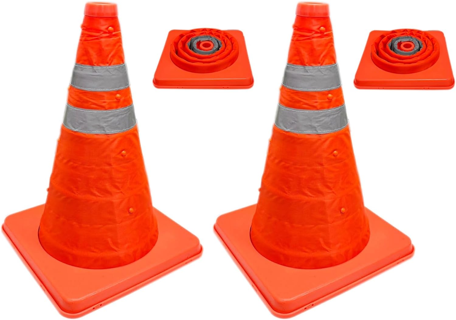 Pack of 2 Pop Up Safety Cone 18 inch High Visibility Emergency Accident Road