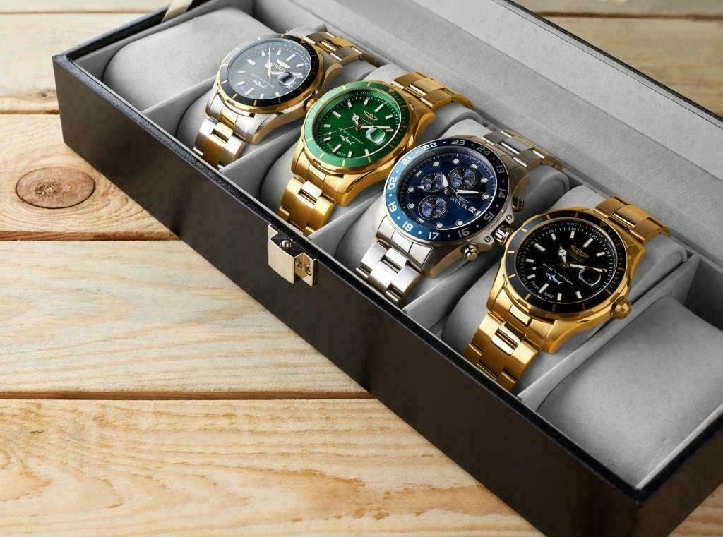 ADEPTNA Premium Faux Leather Watch Display Box – Watch Bracelet Display Storage Organiser Case