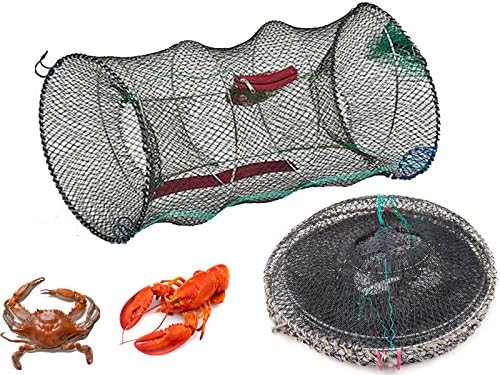 ADEPTNA Otter Friendly Collapsible Crab Basket-Crab Crayfish Lobster Catcher Pot Bait Trap Fish Net Eel Prawn Shrimp Live Bait-Ideal for Catching Bates for Fishing or Crabs and Lobsters