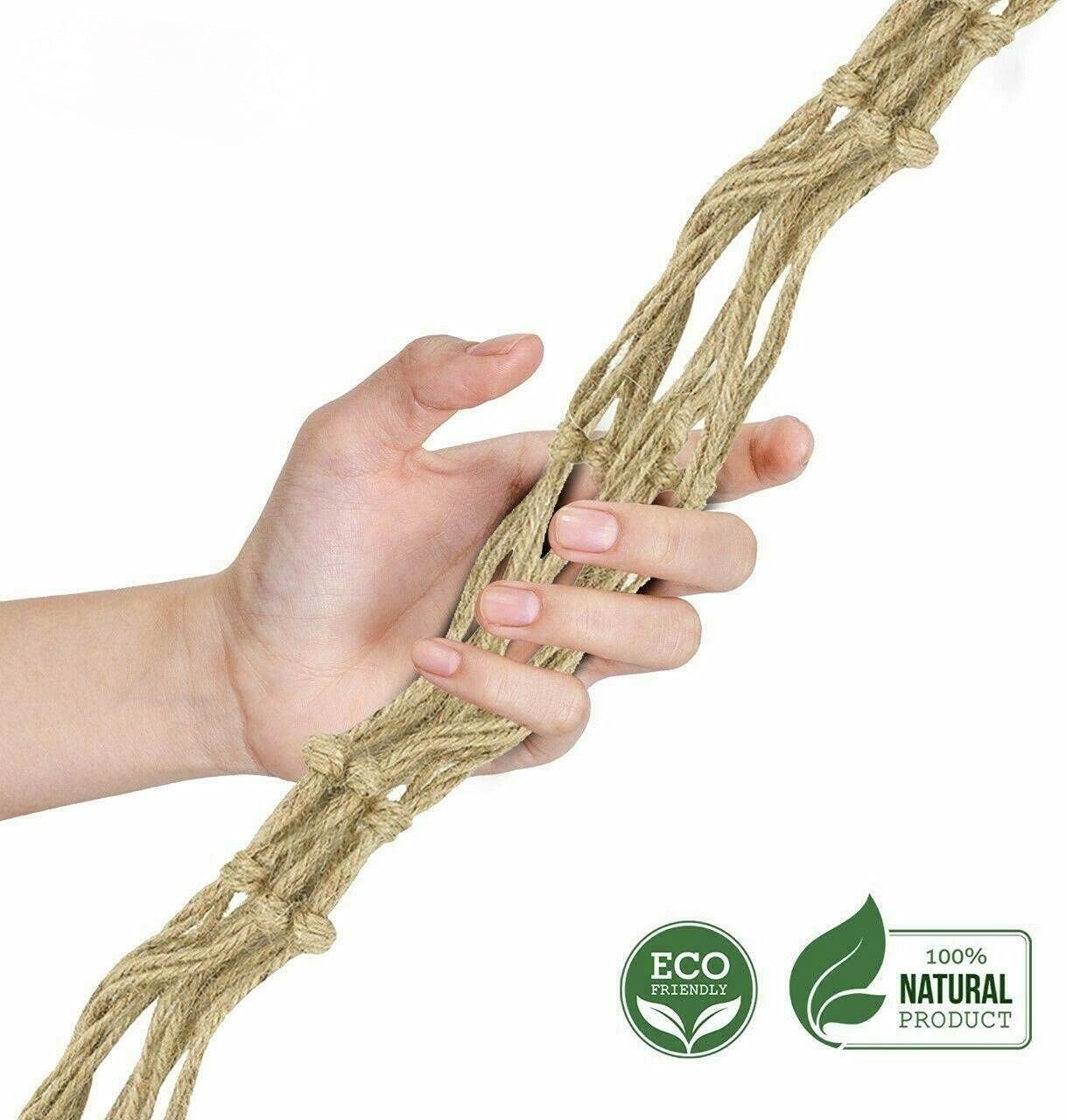 PACK OF 2 JUTE GARDEN HOME PLANT HANGER FLOWER POT HOLDER 105CM)