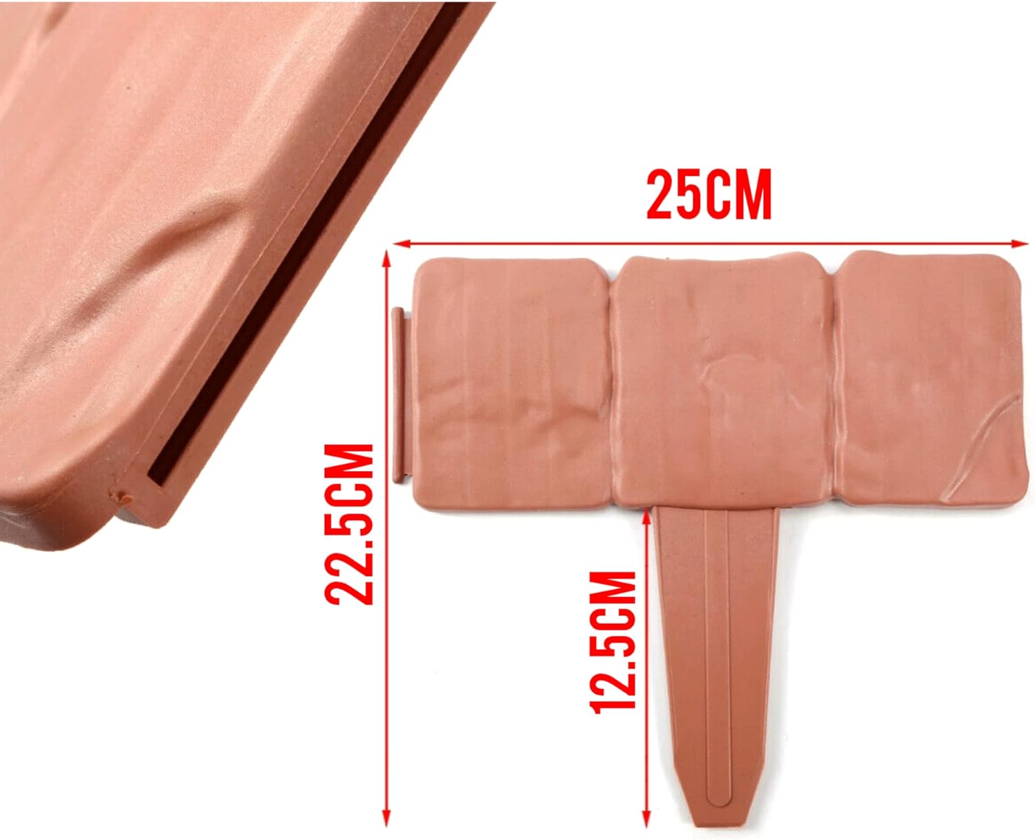 Interlocking Garden Edging Terracotta Stone Effect Plastic Lawn Plant Border