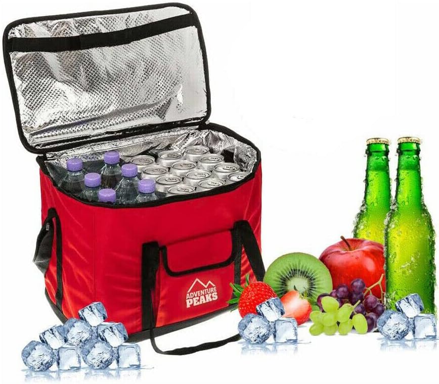 ADEPTNA Portable Lightweight Extra Large 30 Litre 60 Can Insulated Cooler Cool Bag Collapsible