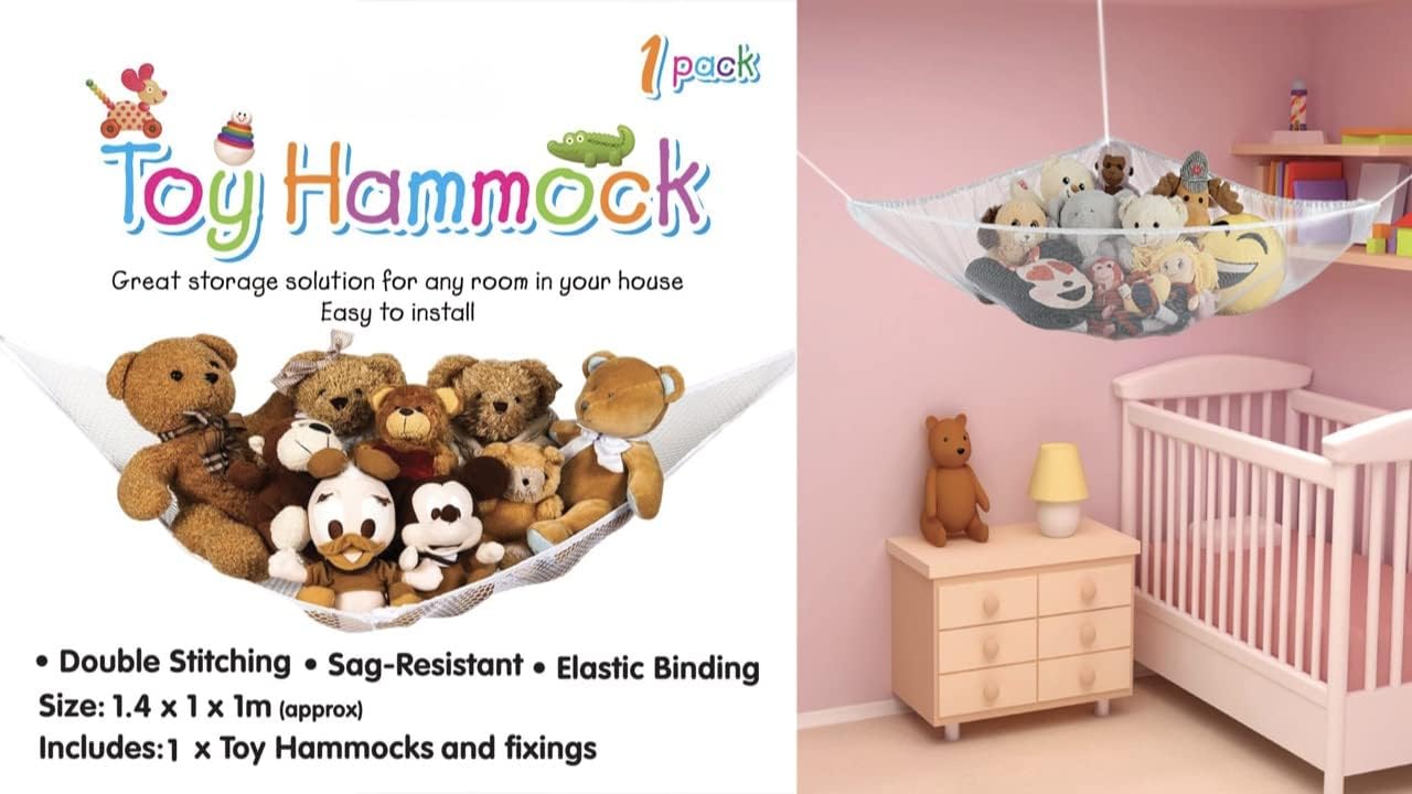 Toy Hammock for Soft Toy Teddy Keep Baby Children's Bedroom Tidy Mesh Storage –