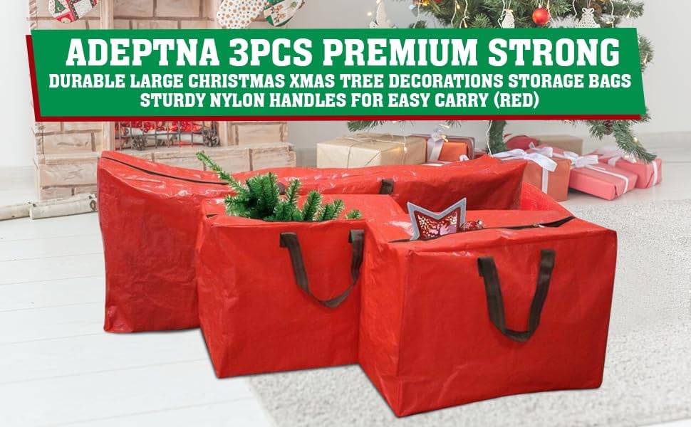 Christmas Tree Storage Bags (Red) 3PCS