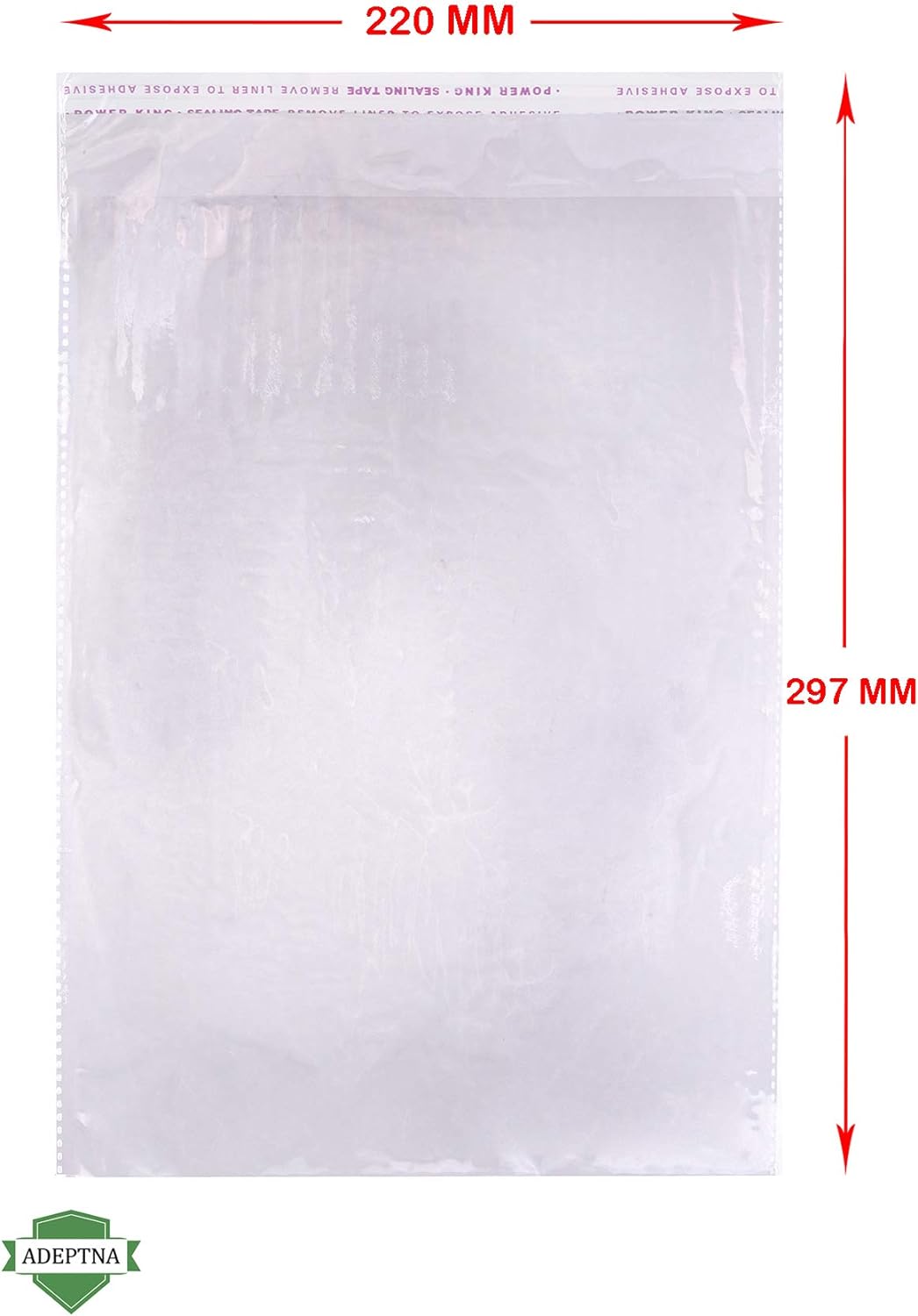 Pack of 100 A4 Cello Bags Crystal Clear - Cellophane Self Seal Bags