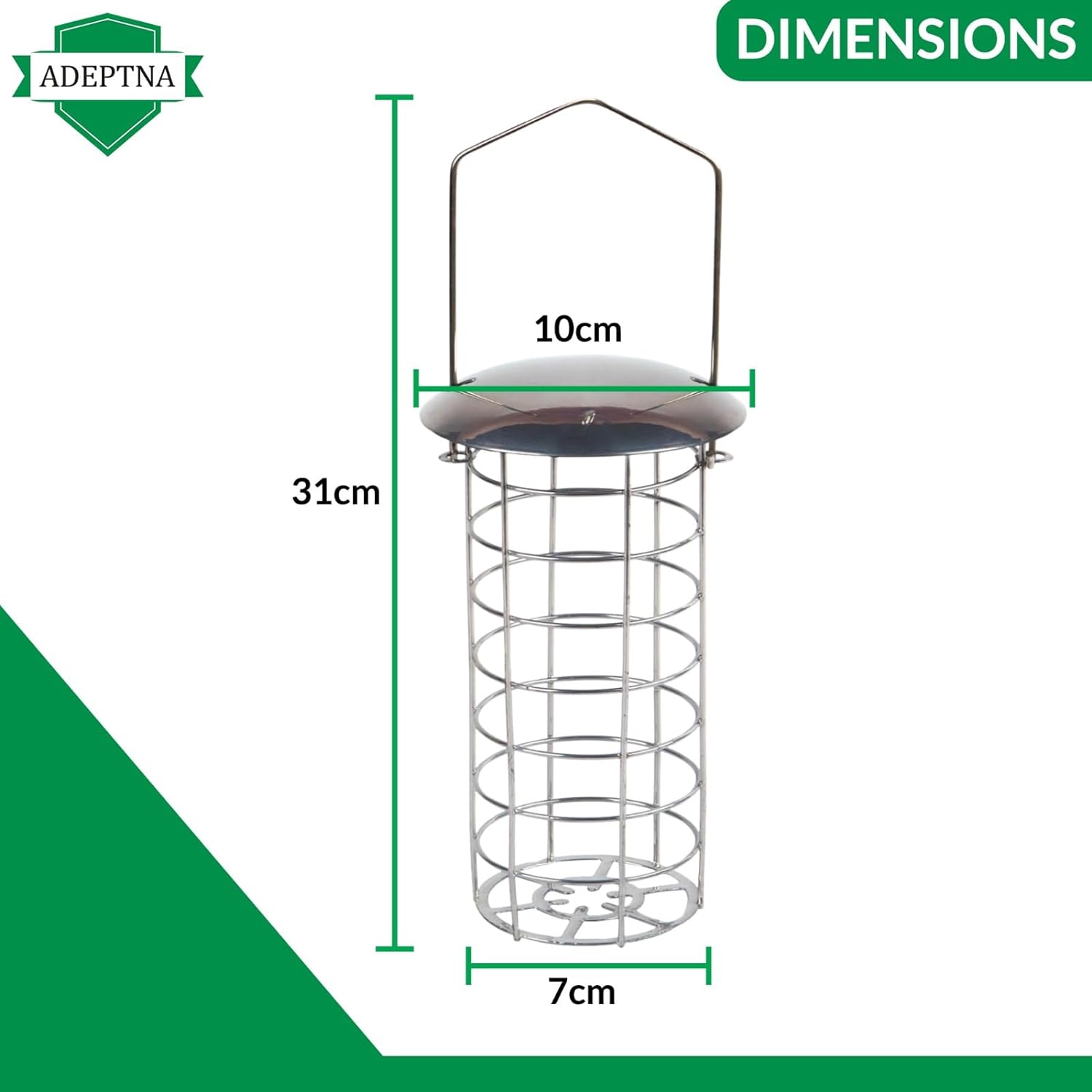 ADEPTNA Deluxe Set of 2 Garden Hanging Wild Bird Feeder Container Outdoor - Water Resistant Great for Attracting Birds (FAT BALL FEEDER)