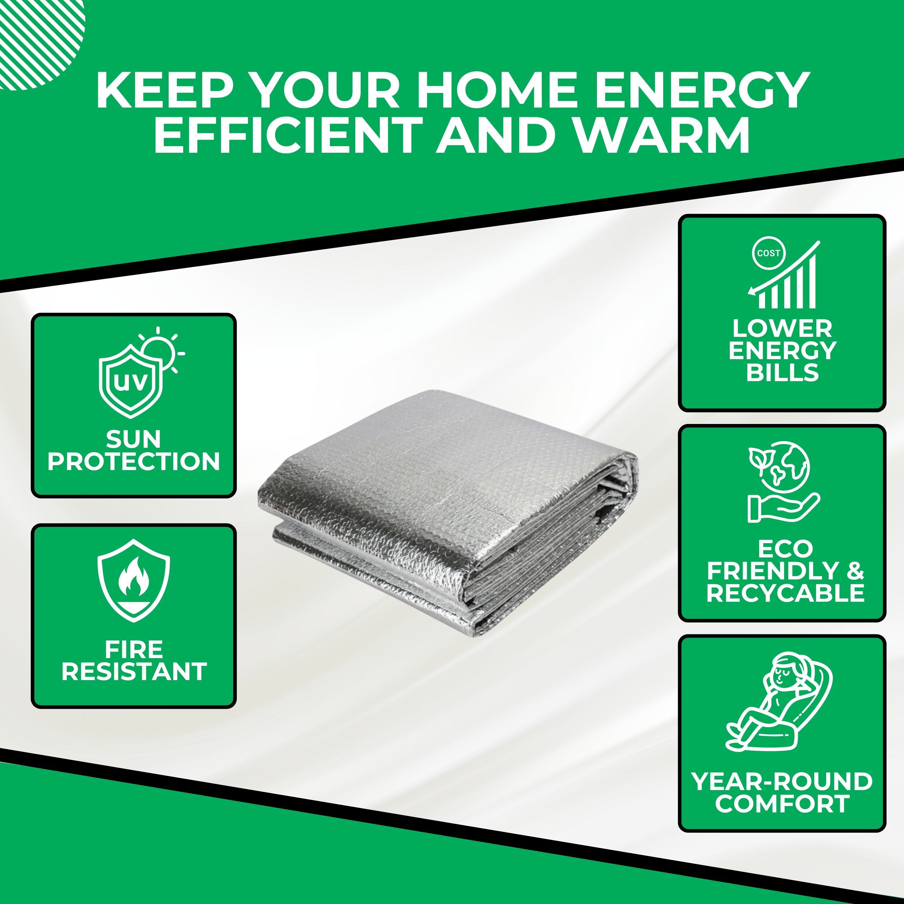 ADEPTNA Radiator Insulation Foil Sheet Heat Reflector Energy Saving Foil