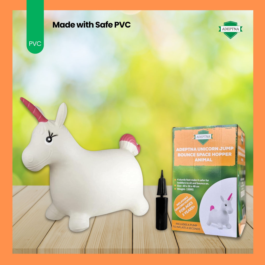 Inflatable Unicorn Hopper Toy with Pump