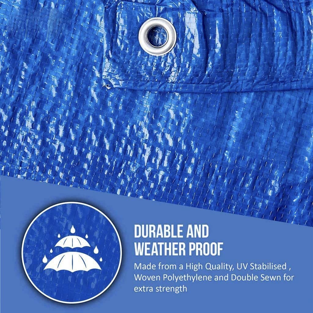 Heavy-Duty Tarpaulin water-resistant Cover Tarp Professional Ground Camping Sheet -(5 x 8 metres)