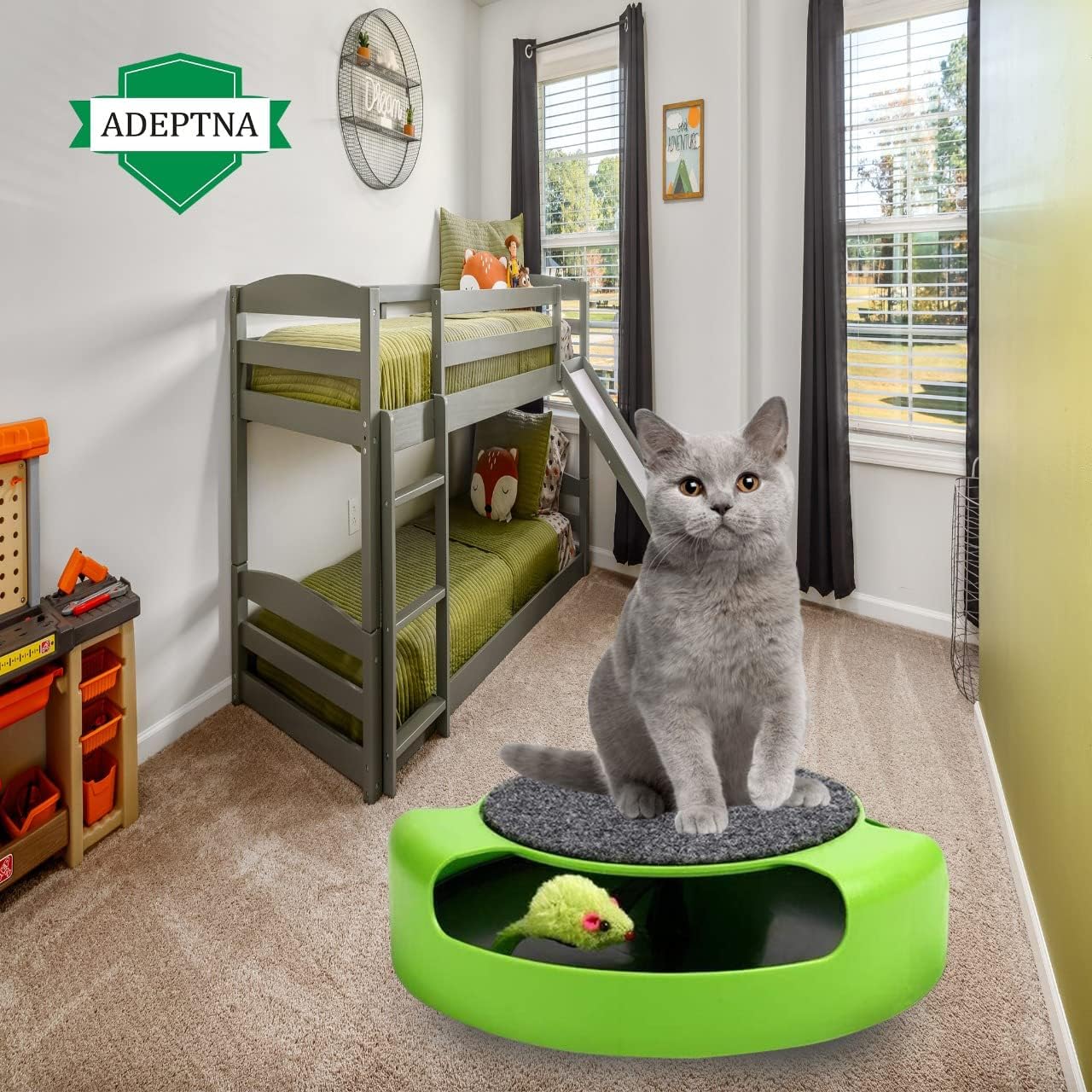 Interactive Cat Toy: Motion, Grooming, and Scratch Mat for Fun and Exercise