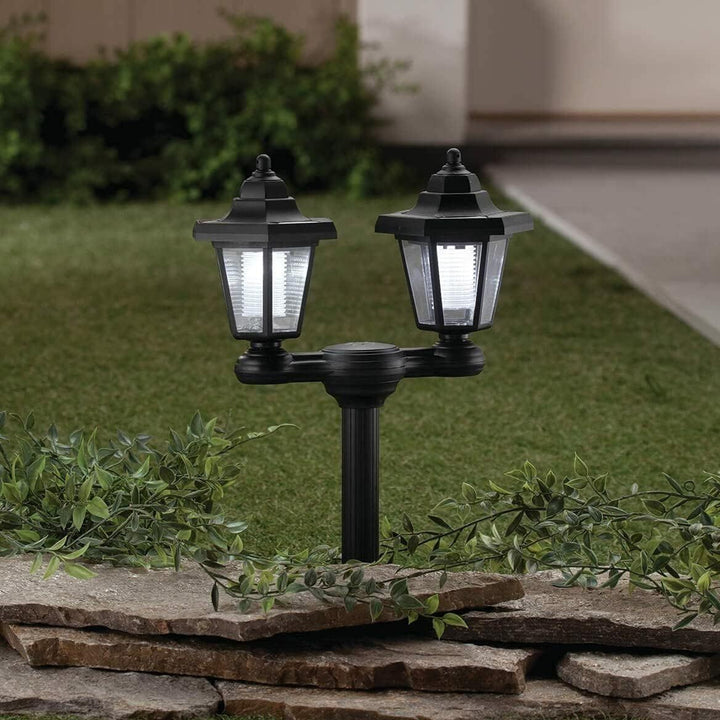 Premium Solar Lantern 2 in 1 Twin Night Light Rechargeable Outdoor Waterproof for Garden