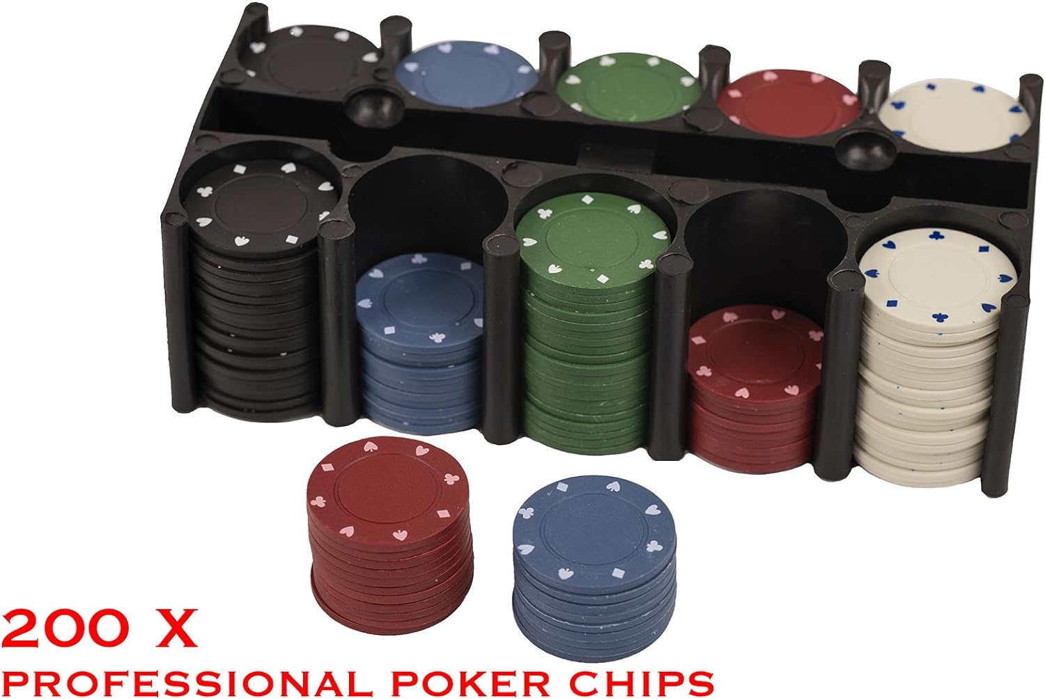 ADEPTNA Professional Casino Style 200 Piece Texas Hold'em Poker Game Play Set