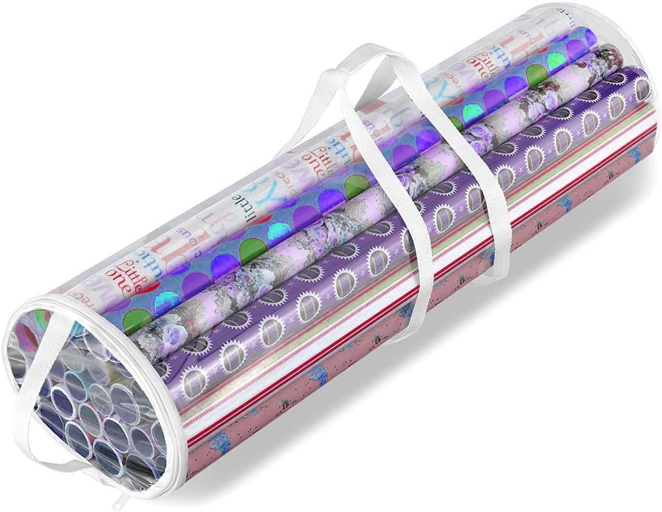 Christmas Cylinder Gift Wrap Storage Bag Wrapping Paper Organiser