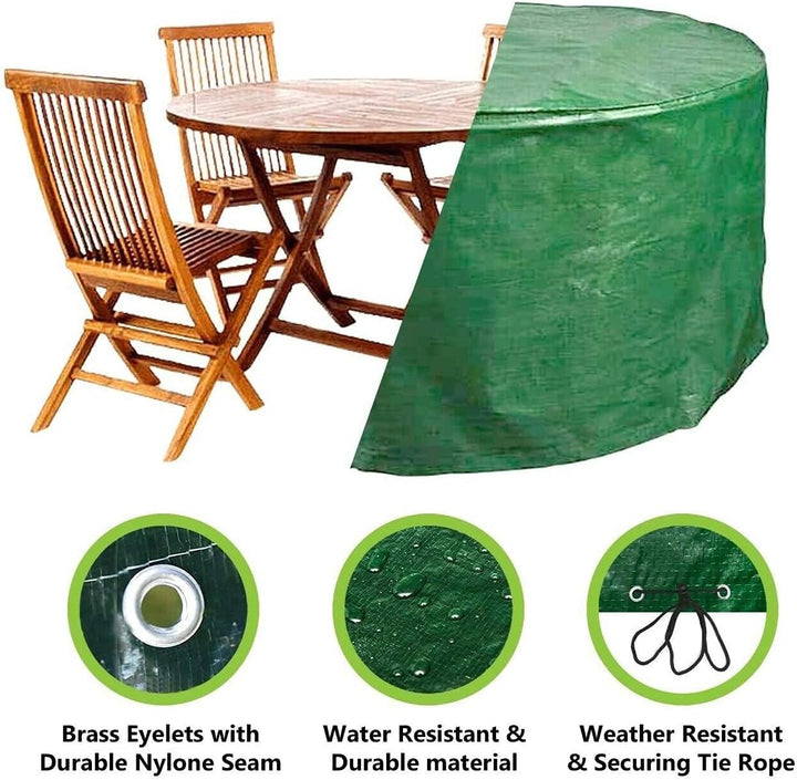 Heavy Duty LARGE Round Patio Furniture Table Chairs Cover – (140CM X 94CM)