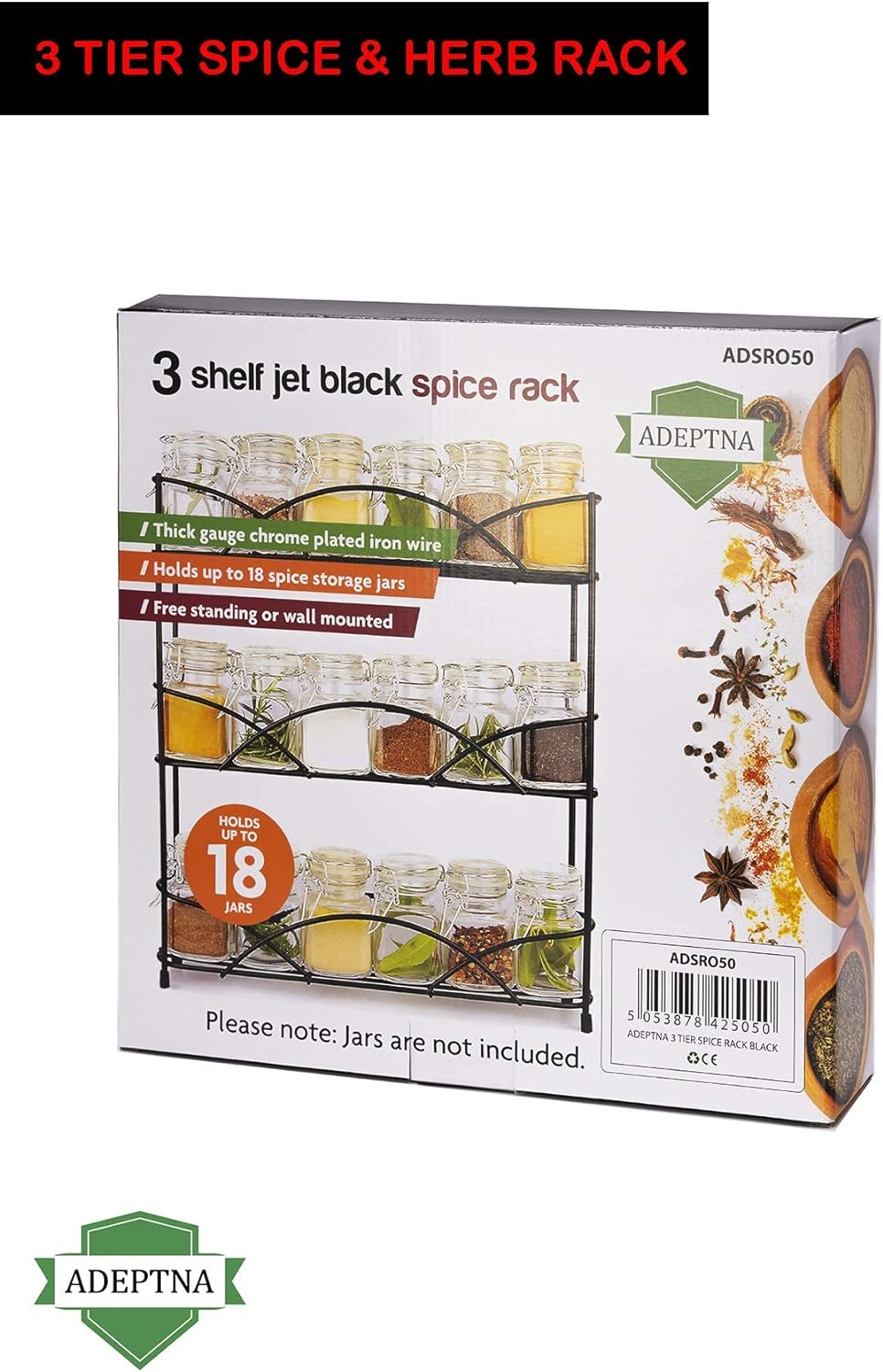 Heavy duty Free Standing 3 Tier Spice and Herb Rack -