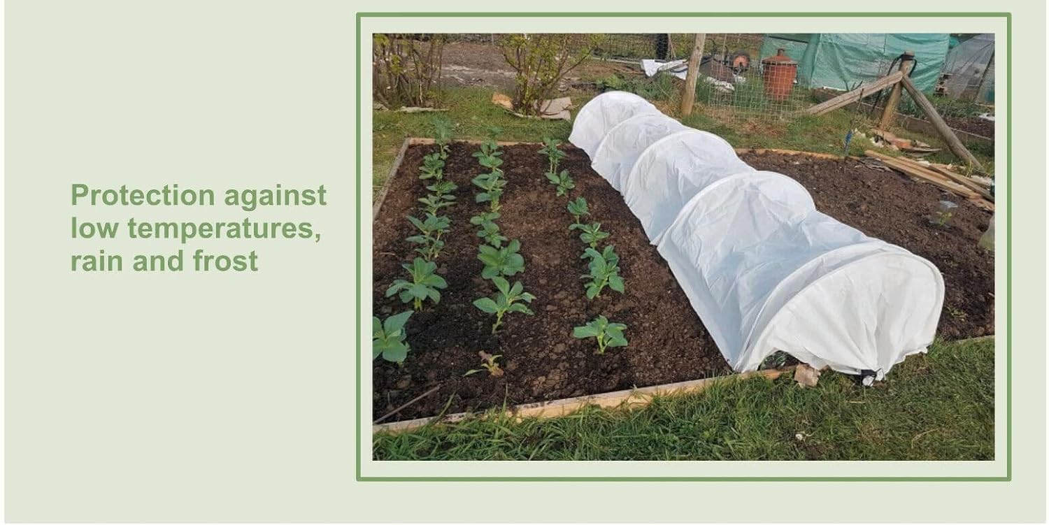 Garden Grow Tunnel for Protecting your Plants Vegetable from Insects Birds Harmful Pests and Cooler Conditions (FLEECE)