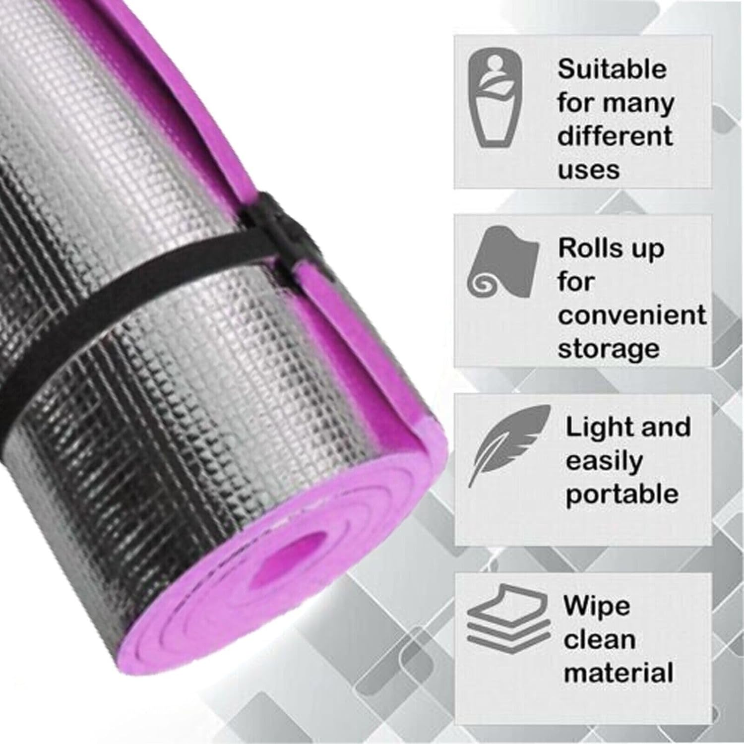 ADEPTNA Heavy Duty Waterproof Roll Up Foil Camping Hiking Mountaineering Picnic Exercises Mat Eva Foam Sleeping Mattress Thermal Insulated – It Keeps Cold And Dampness Away