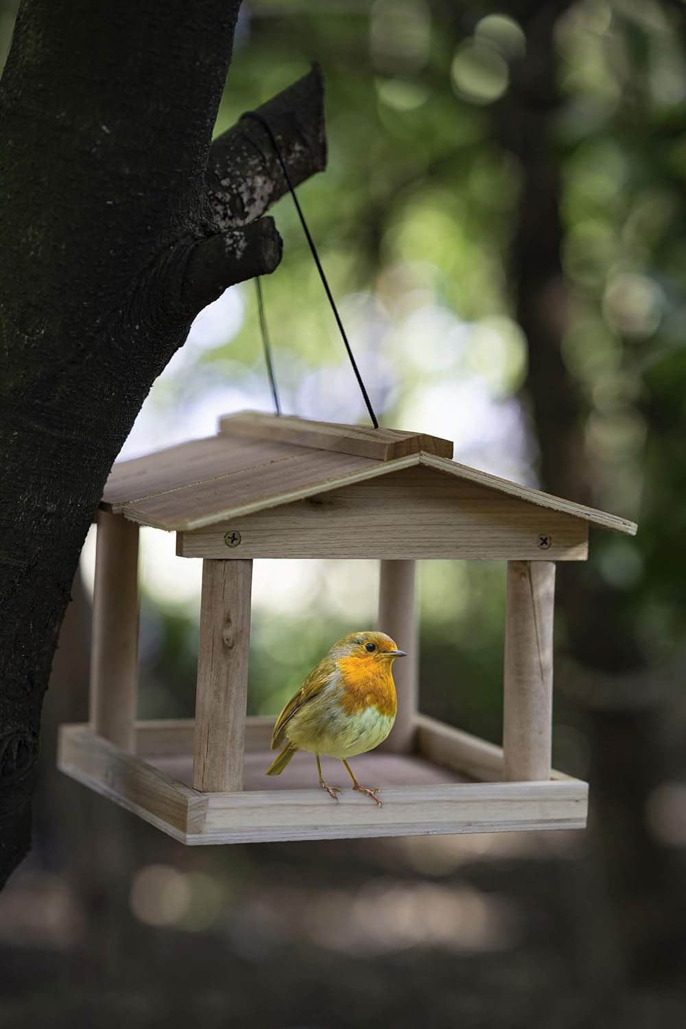 Novelty Garden Wooden Tree Hanging Birds Feeder Table Seed Feeding Station