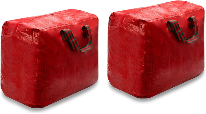 ADEPTNA Set of 2 Premium Christmas Decorations Storage Bags Red