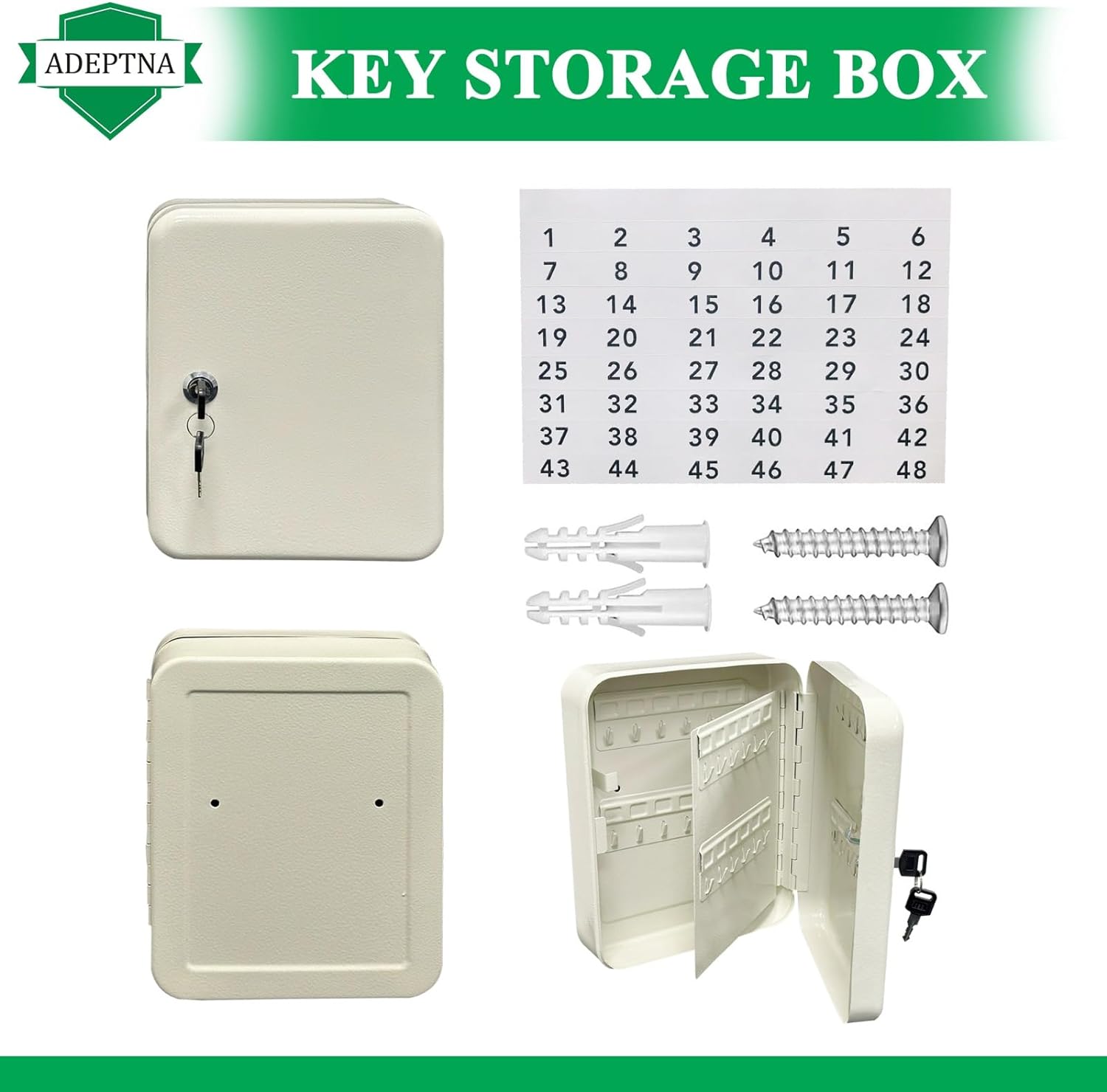 ADEPTNA Wall Mount Key Cabinet Key Lock Box