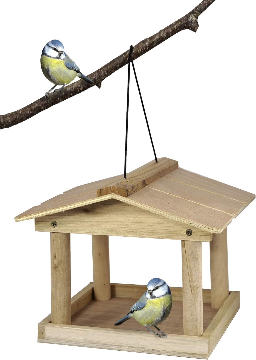Novelty Garden Wooden Tree Hanging Birds Feeder Table Seed Feeding Station