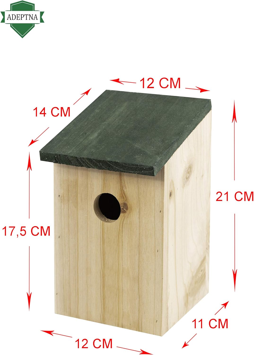 ADEPTNA Wooden Wild Bird Nest Box Bird House for Small Birds Sparrows Blue Tit Great Tits Robin – Ready Assembled