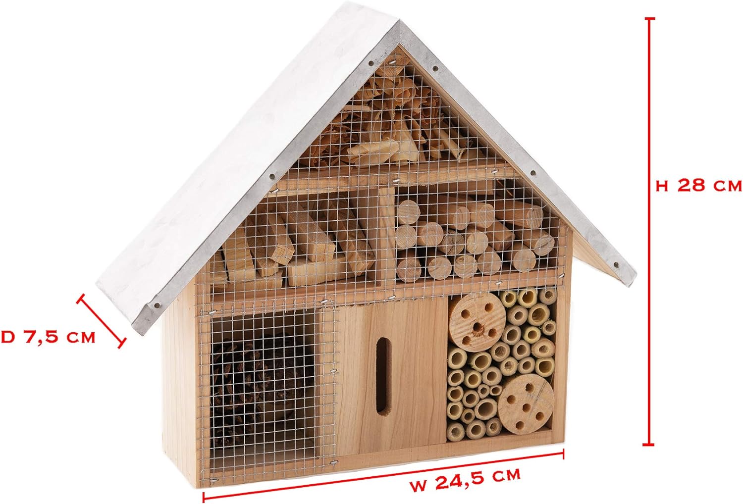 ADEPTNA Wooden Garden Insect Hotel for all Creatures Great and Small - Nest Home for Bees Beetles Ants Ladybirds and all Sorts of Insects (LARGE INSECT HOTEL)
