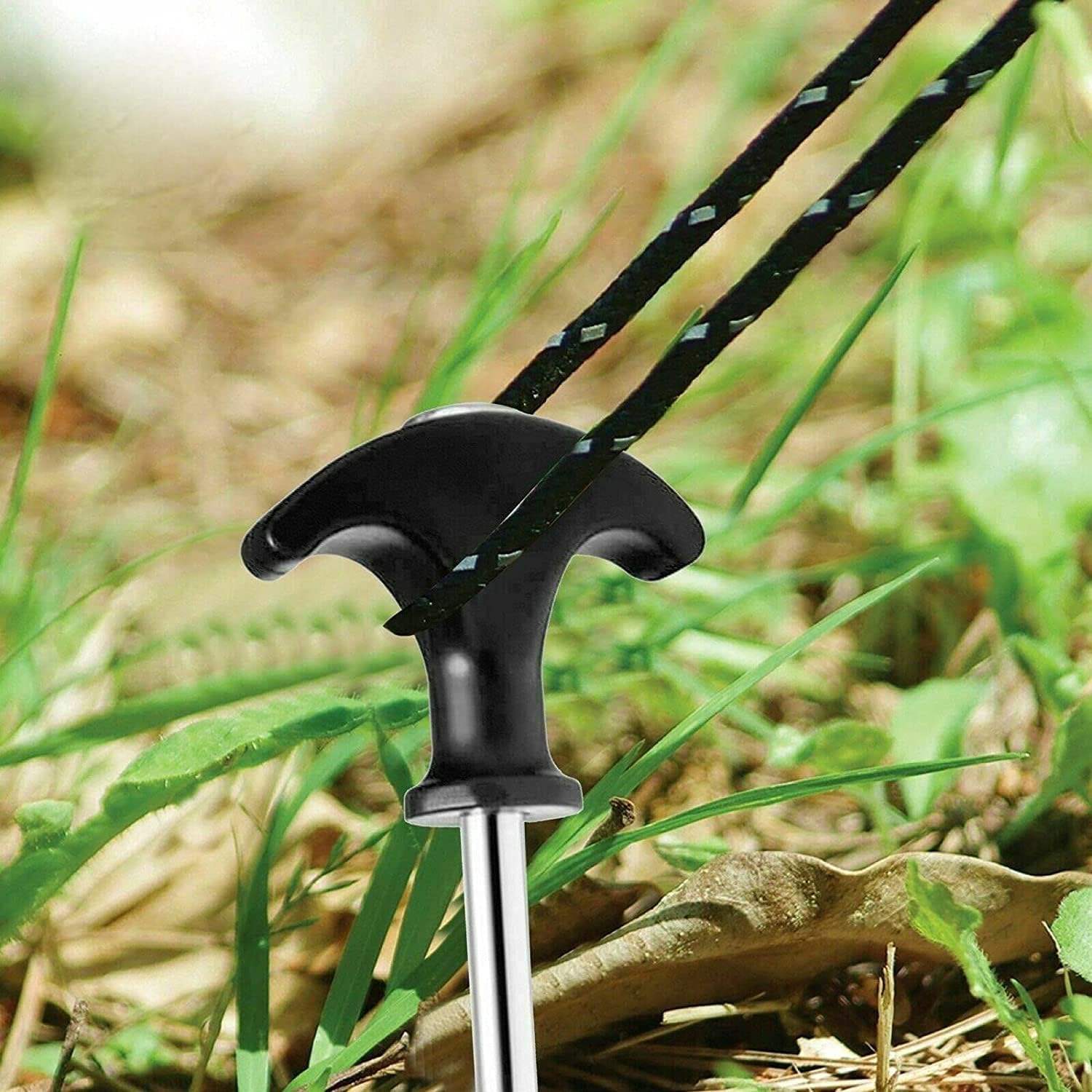 Heavy Duty 10 Pack Spiral Thread Steel Tent Pegs Screw Hooks 20cm Ground Stakes Storm-Proof and Rust Proof –