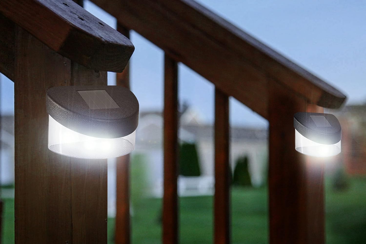 Premium Pack of 4 Decorative Super Bright Solar Fence Lights LED Universal Garden Fence Light –