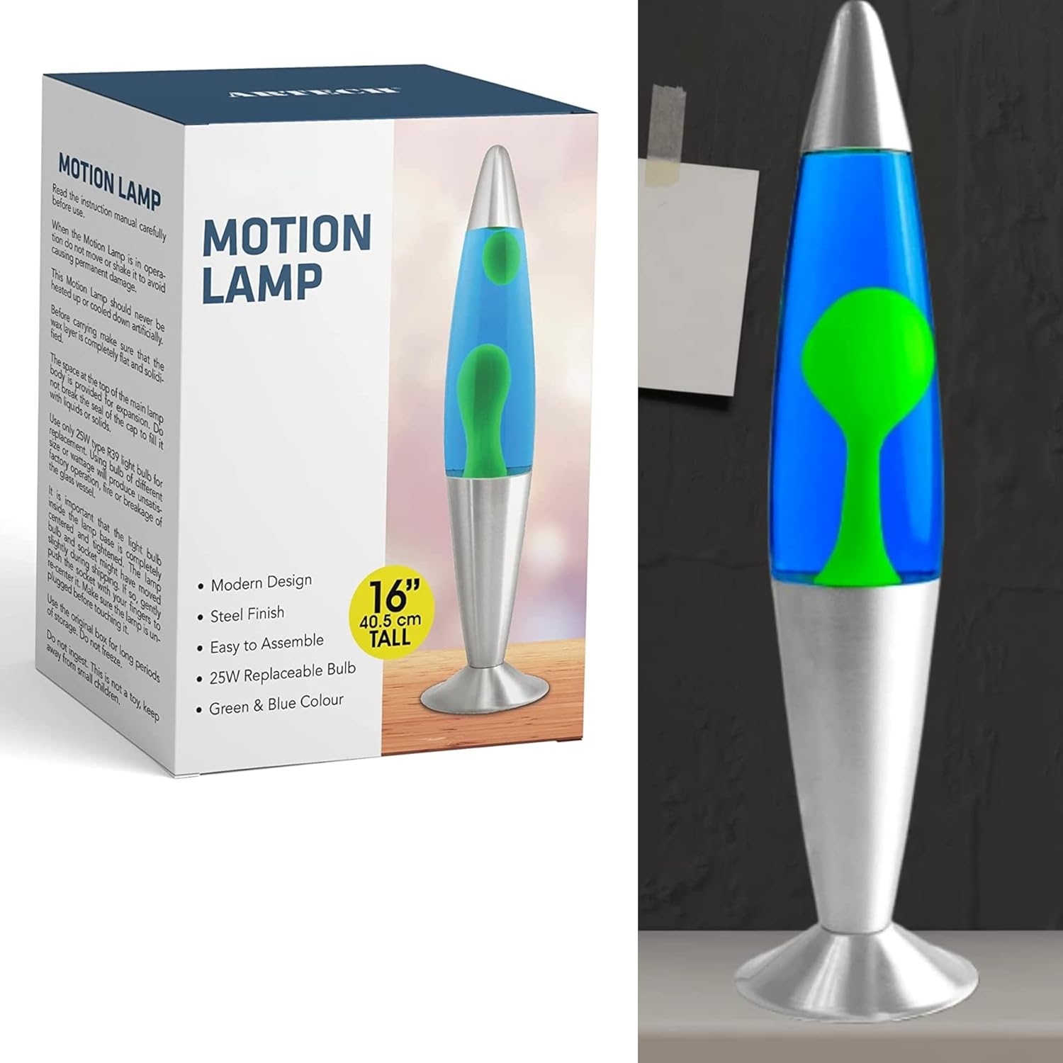 Premium Retro Neon Motion Lamp Lightning Effect Sensitive Retro Rocket Design Large 16 Inch