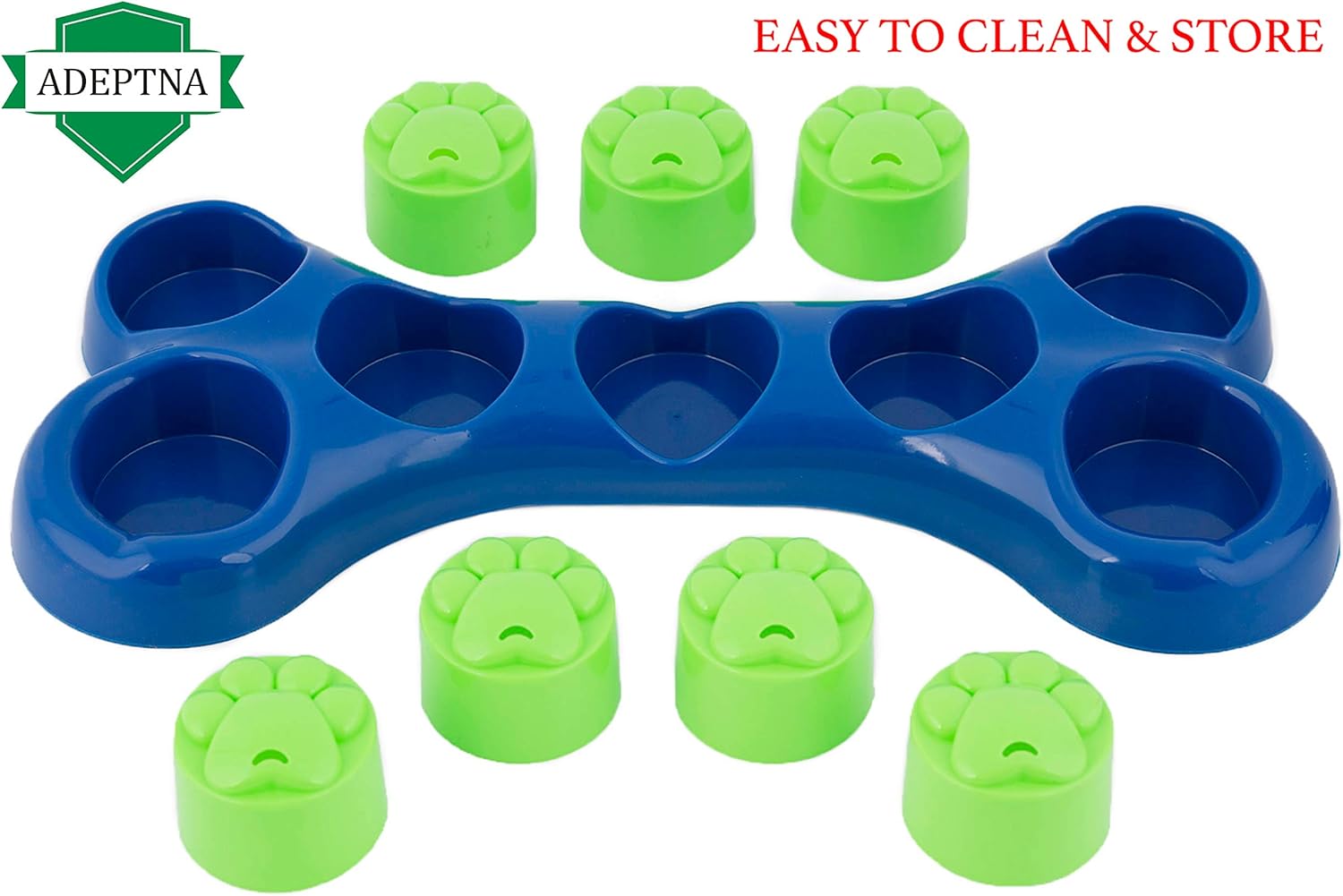 Dog Pet Feeder Bowl Bone Shape Fun Puzzle Treat Slow Feeding Interactive Fun Game