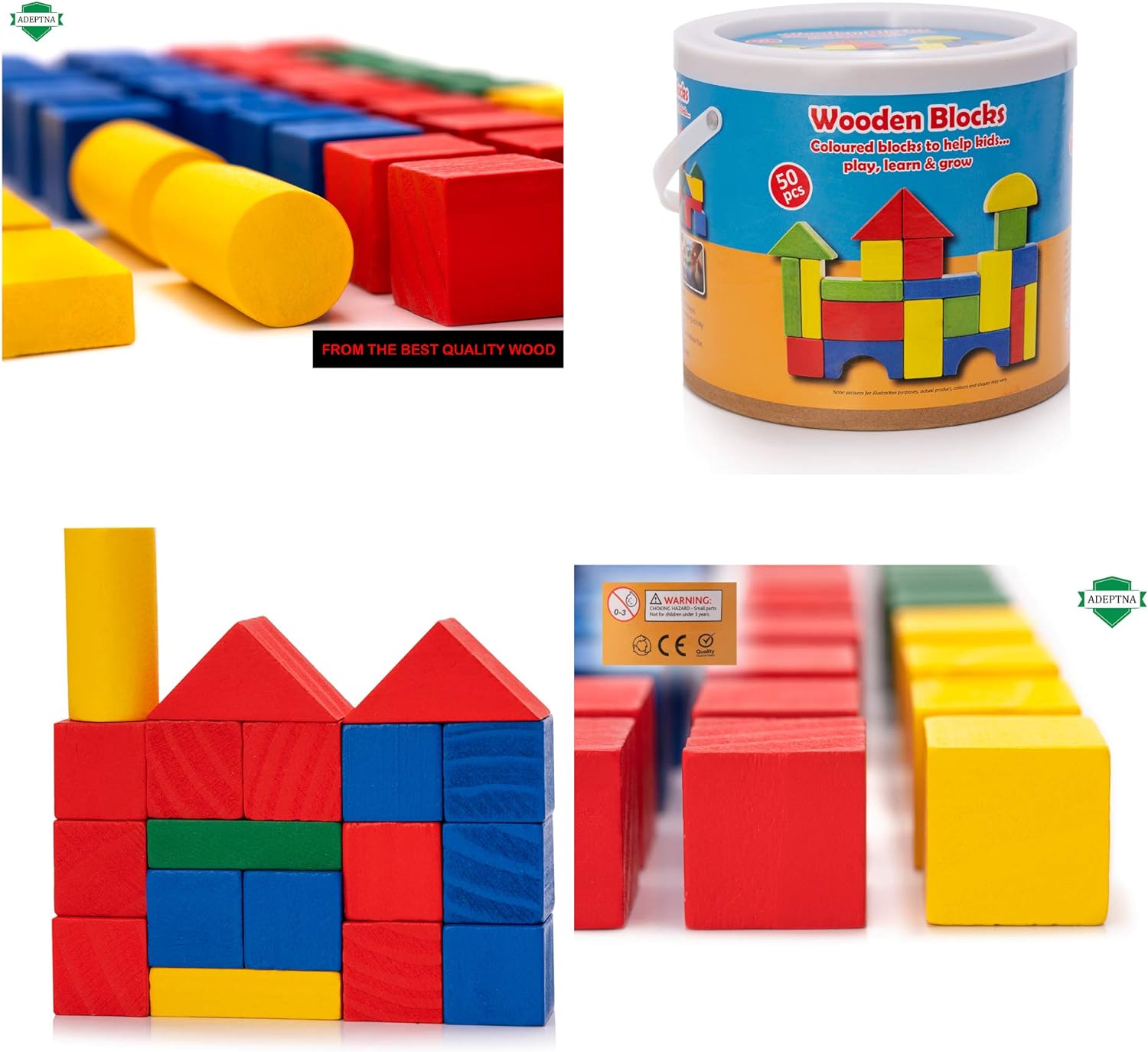 CONSTRUCTION WOODEN COLOURFUL BUILDING BLOCKS  FOR CHILDREN KIDS