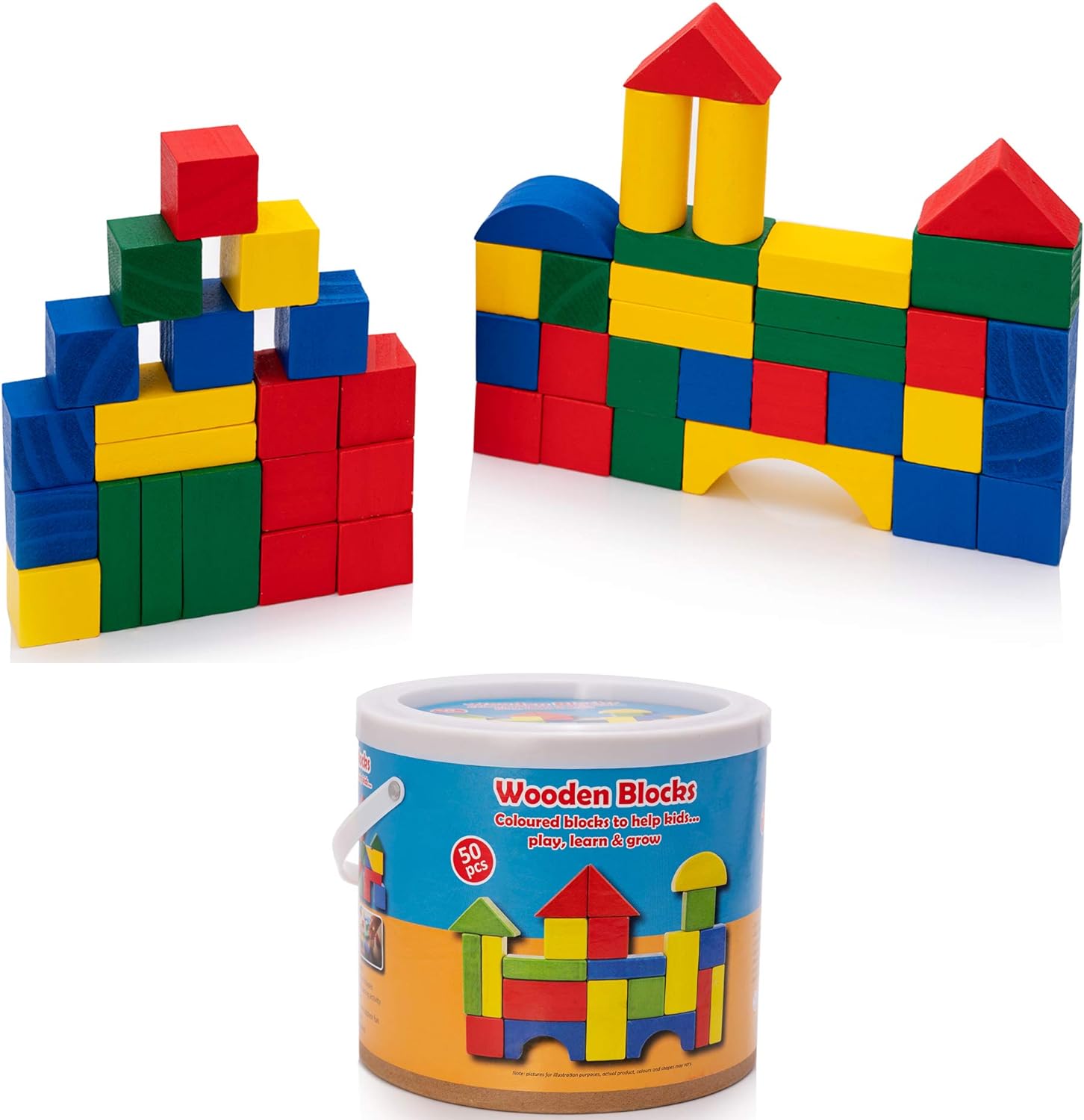 CONSTRUCTION WOODEN COLOURFUL BUILDING BLOCKS  FOR CHILDREN KIDS