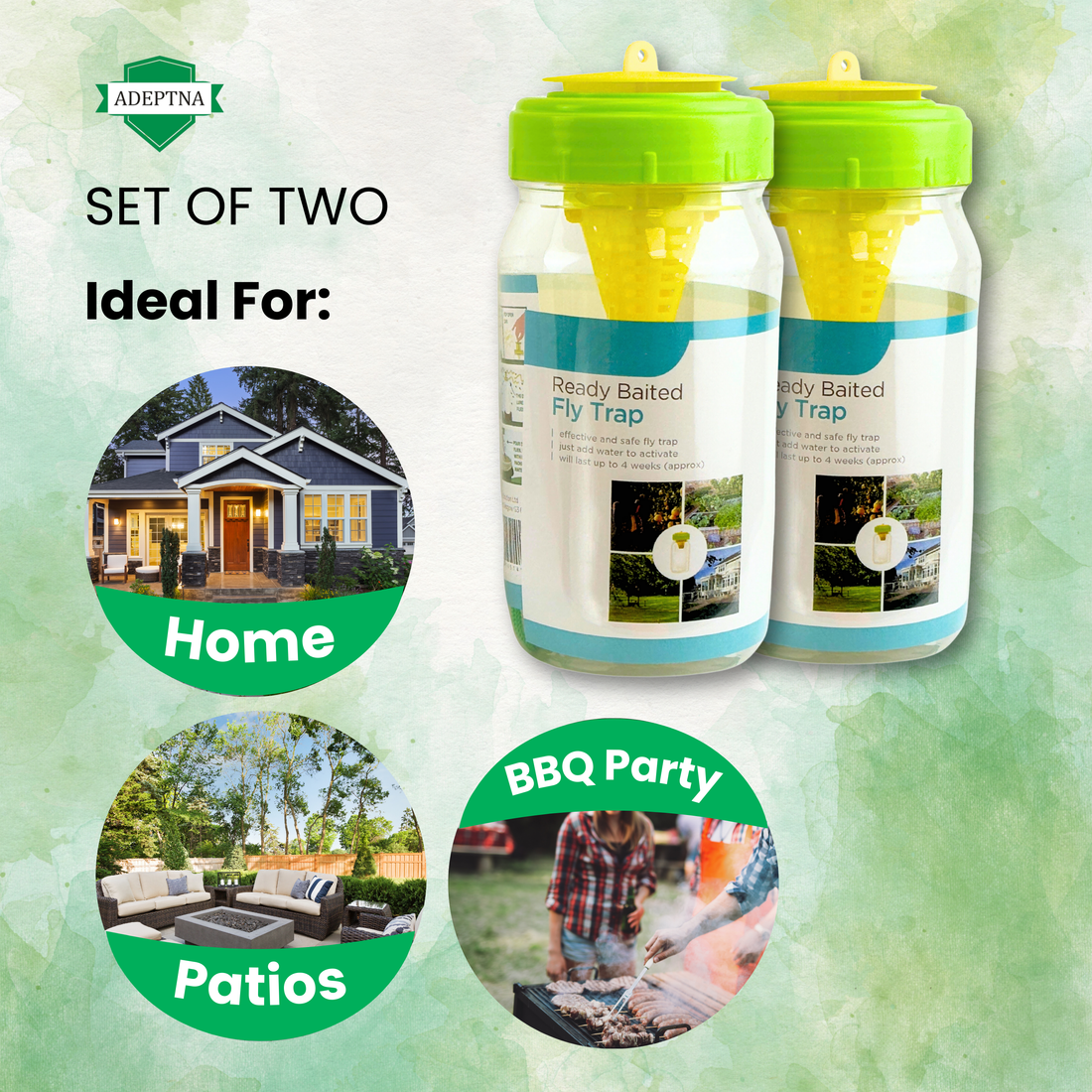 2-Pack Fly Catcher Traps - Ready Baited, Safe & Effective