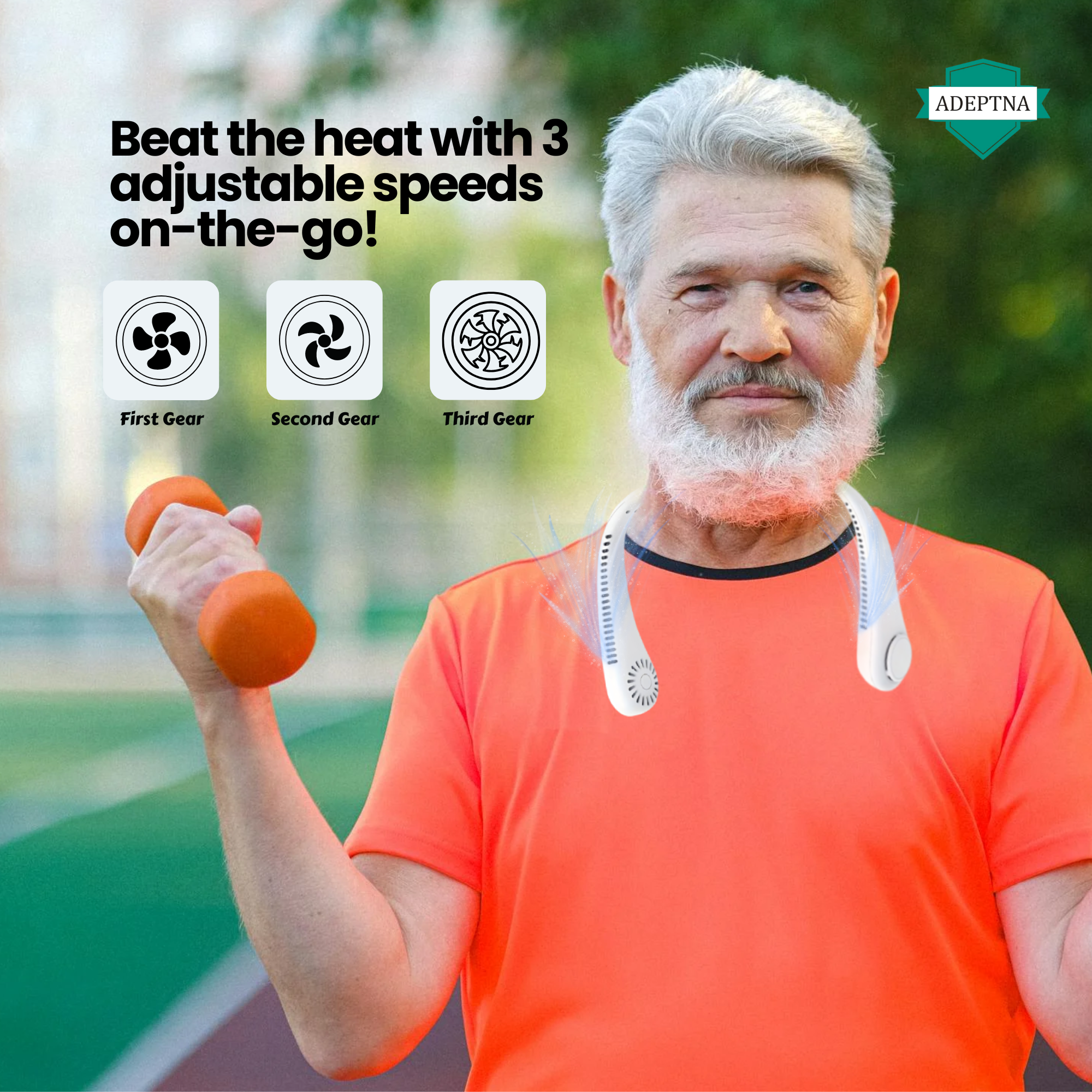 Portable Rechargeable Neck Fan: 3 Speeds Air Cooler