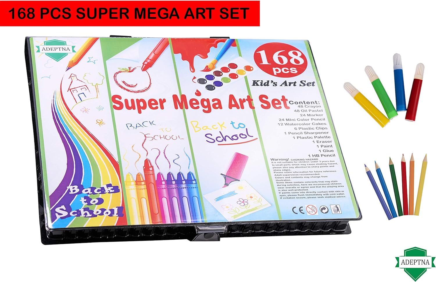 Jumbo Artist Set - Portable Colouring Set - Perfect Gift for Kids  168 PCS
