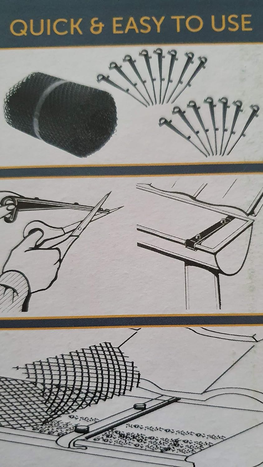 6M Strong Plastic MESH Gutter Guard with 8 Fixing Spikes