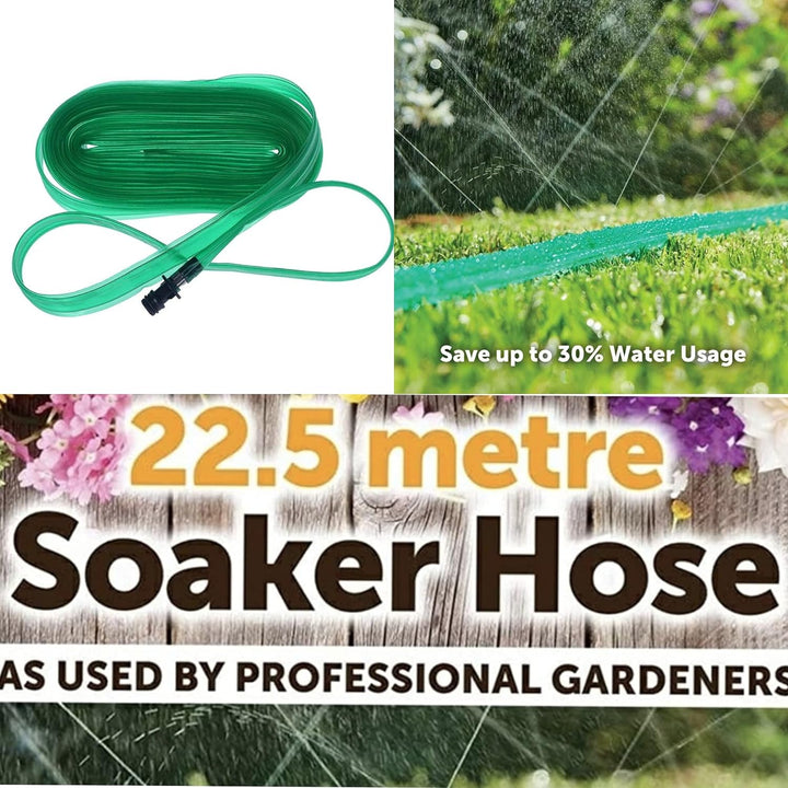 Heavy Duty 22.5 Metre Soaker Hose Pipe for Garden Lawn  – Garden Drip Irrigation Watering Sprinkler