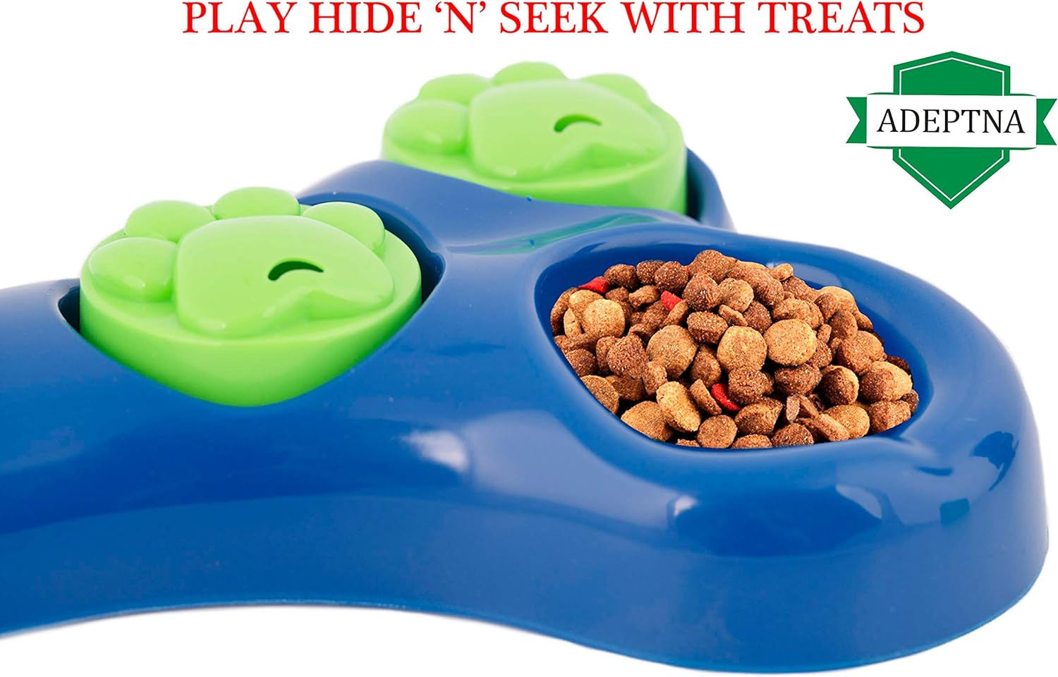 Dog Pet Feeder Bowl Bone Shape Fun Puzzle Treat Slow Feeding Interactive Fun Game