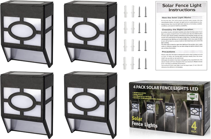 4 Pack Solar Fence Lights LED