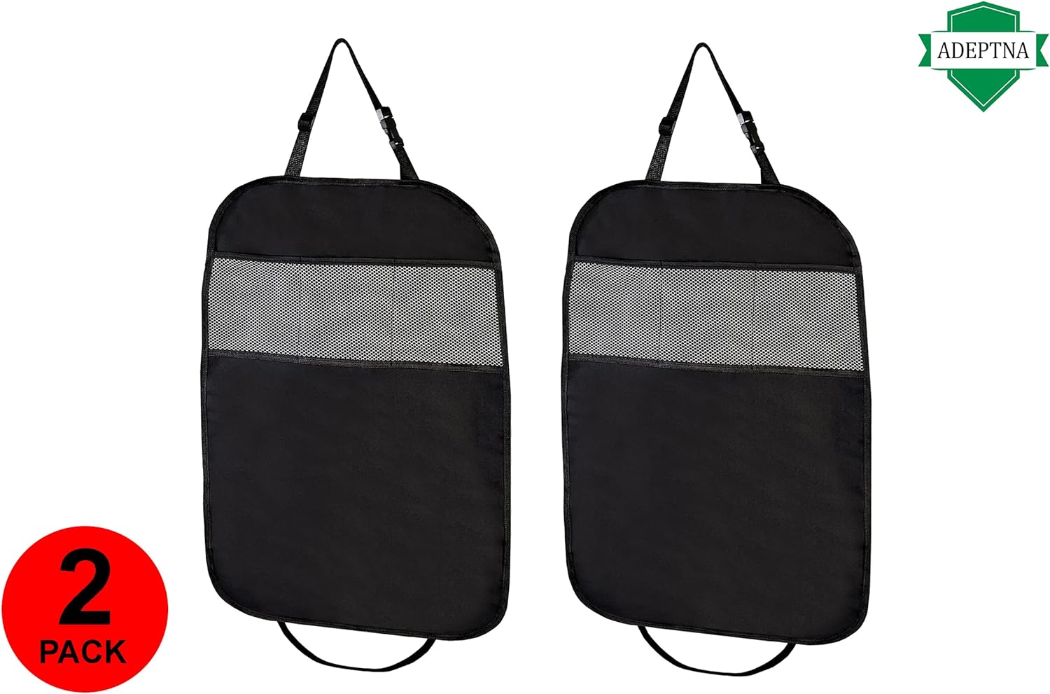 2 Pack Car Organizers Kick Mat Car Seat Protector Cover 3 Mesh Pockets Toy Storage Organiser Kids